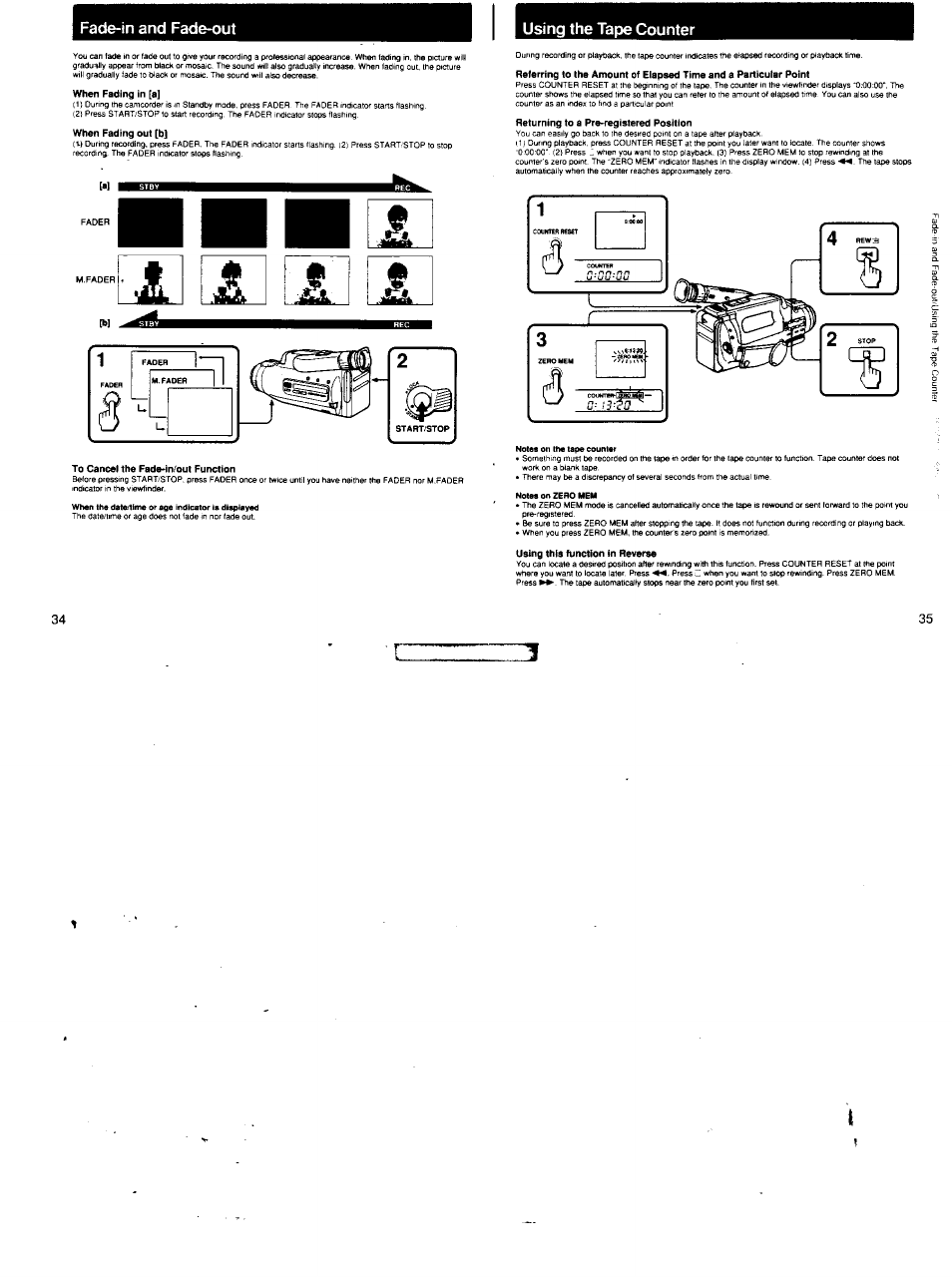 Using the tape counter, Ibia | Sony CCD-FX620 User Manual | Page 18 / 28