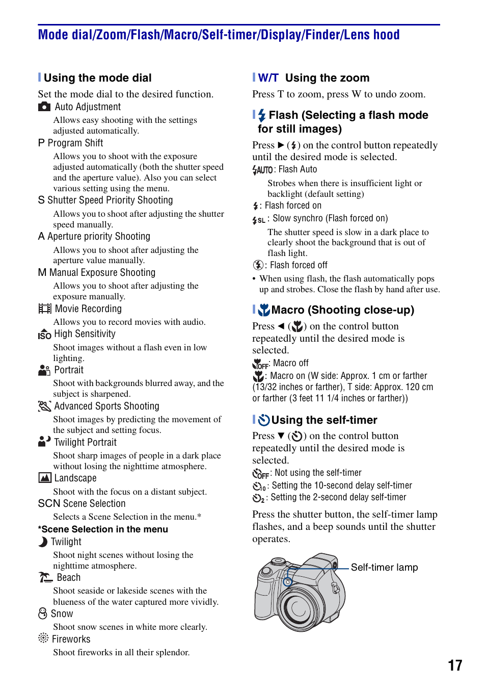 Sony DSC-H7 User Manual | Page 17 / 40
