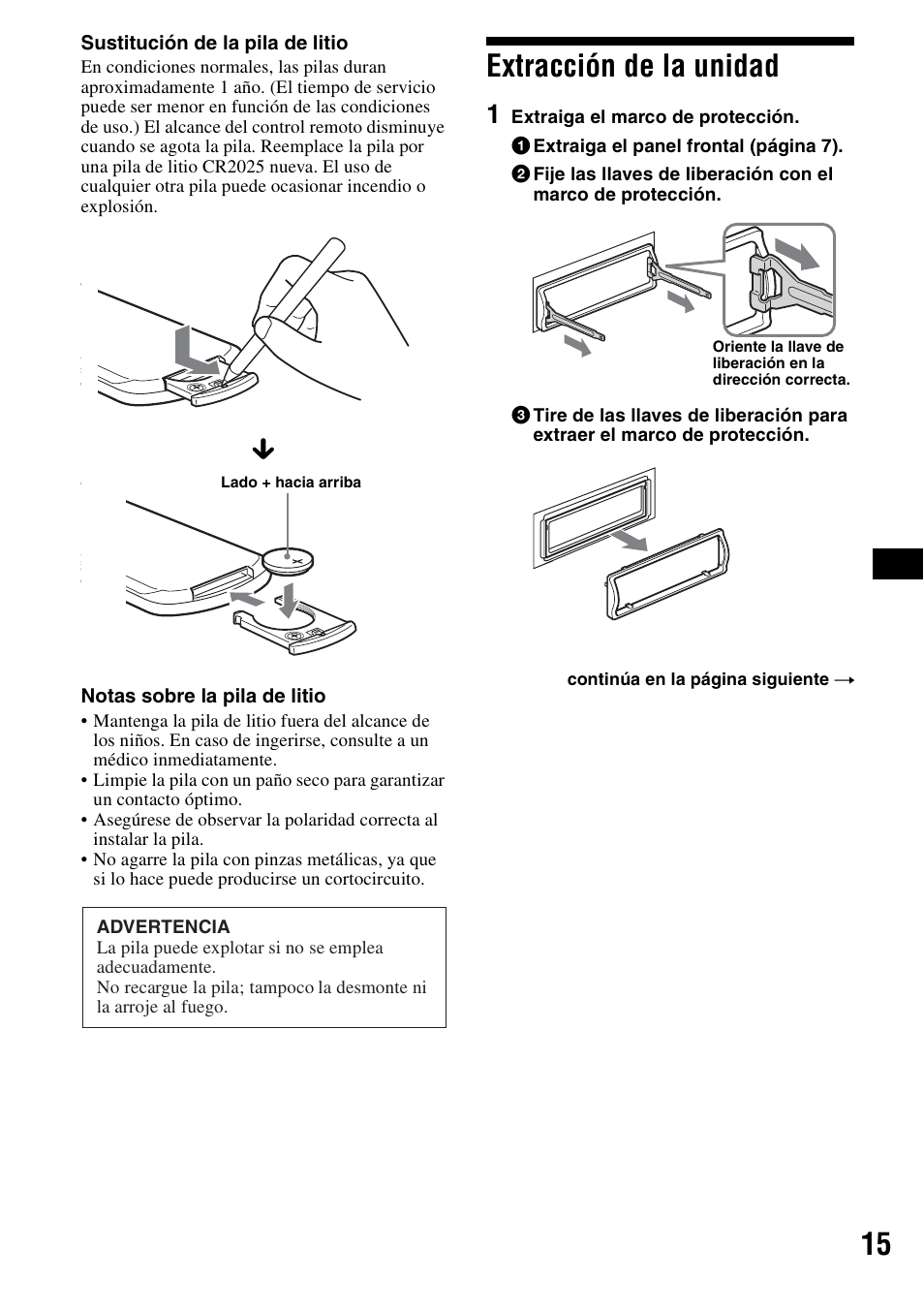 Extracción de la unidad | Sony CDX-S2000 User Manual | Page 33 / 56