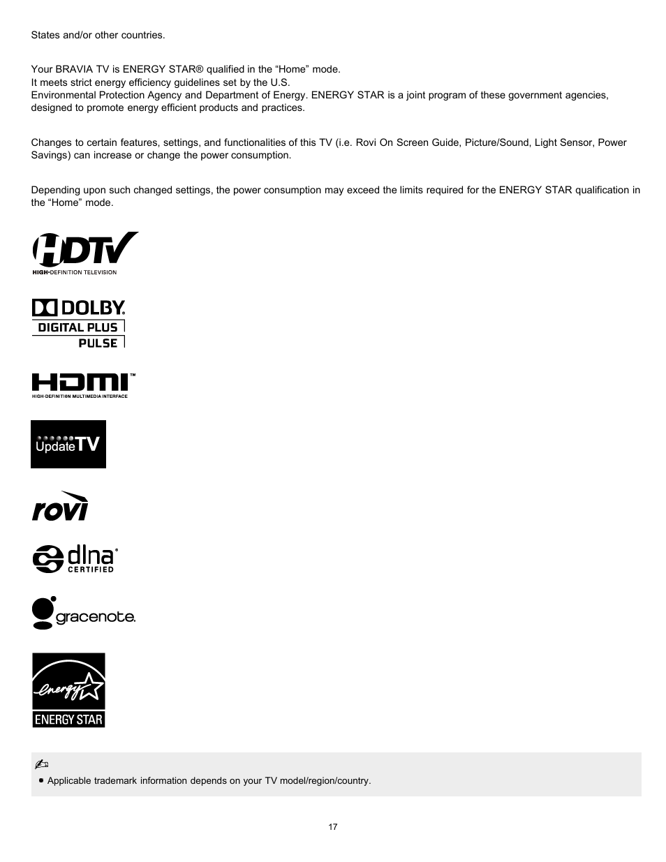 Sony KDL-46HX729 User Manual | Page 17 / 176