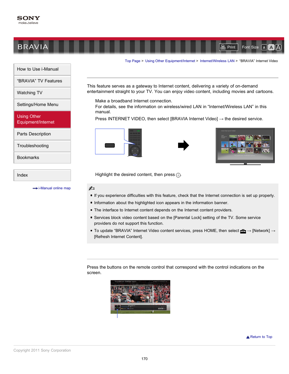 Bravia” internet video | Sony KDL-46HX729 User Manual | Page 170 / 176