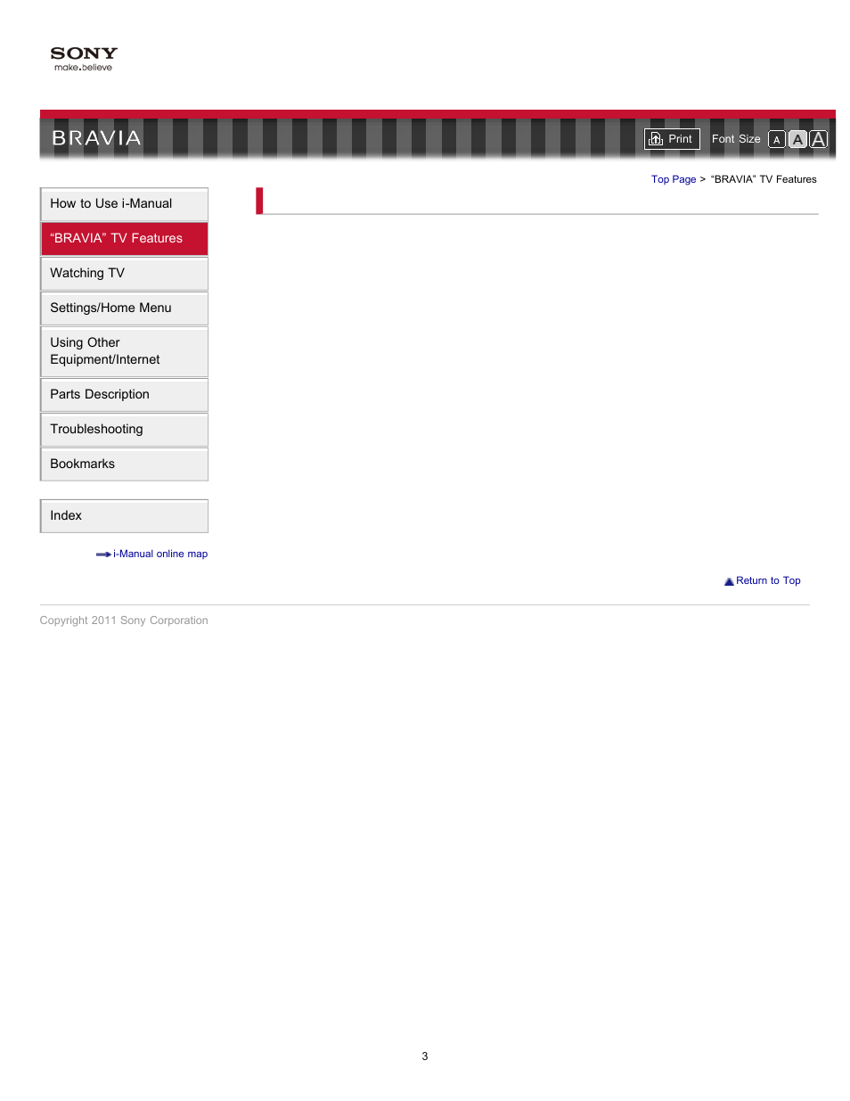 Bravia” tv features | Sony KDL-46HX729 User Manual | Page 3 / 176