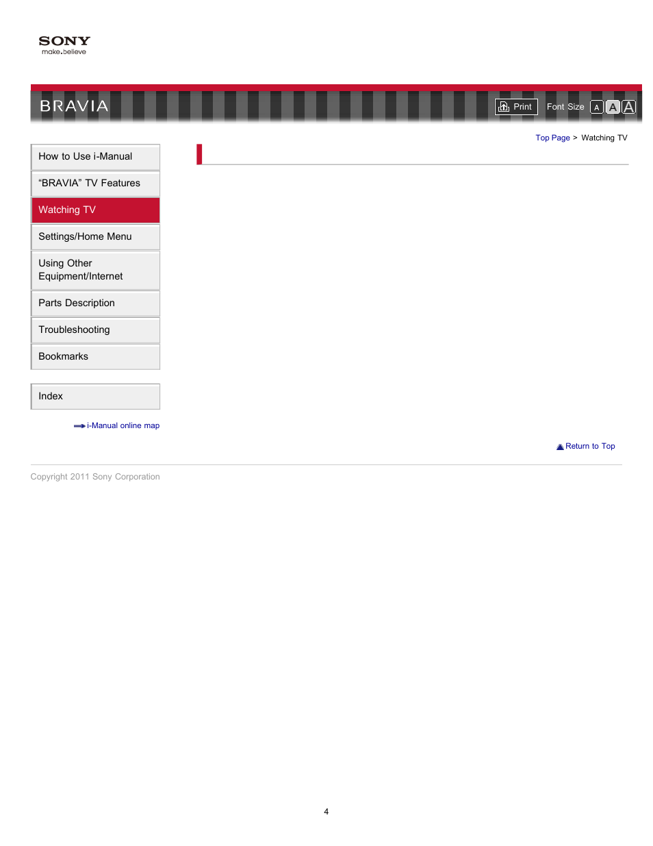 Watching tv | Sony KDL-46HX729 User Manual | Page 4 / 176