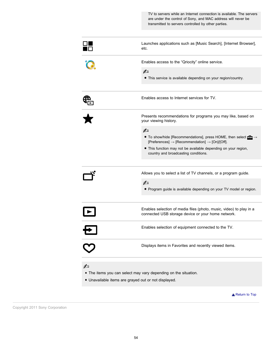 Sony KDL-46HX729 User Manual | Page 54 / 176