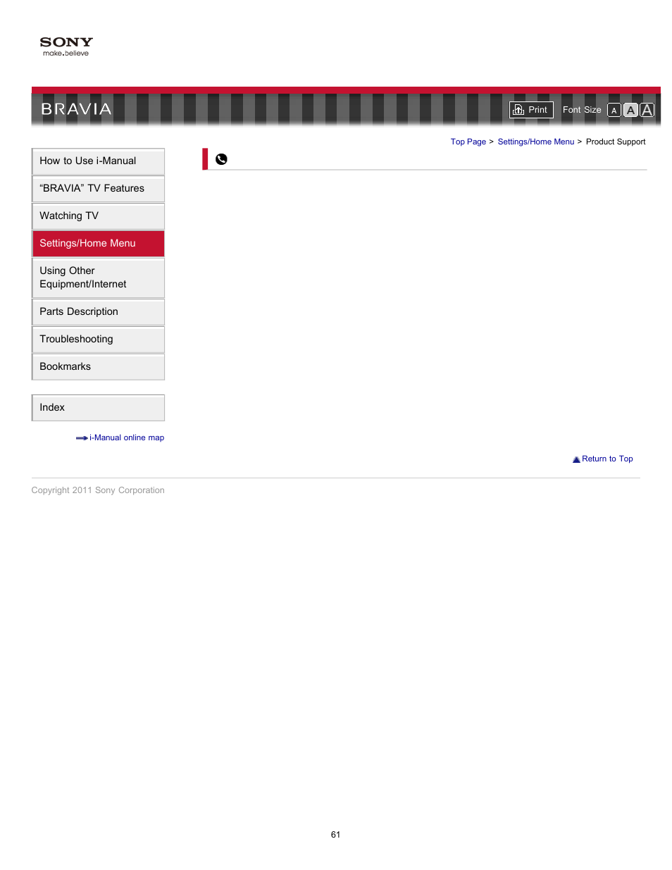 Product support | Sony KDL-46HX729 User Manual | Page 61 / 176