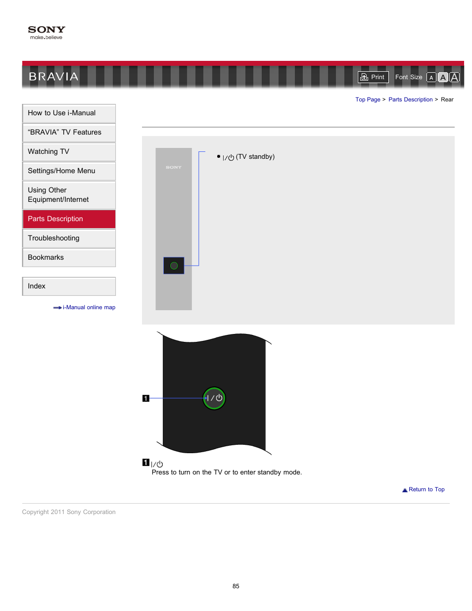 Rear | Sony KDL-46HX729 User Manual | Page 85 / 176