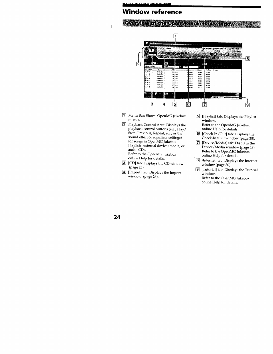 Window reference, И[1 й | Sony MZ-N707 User Manual | Page 24 / 41