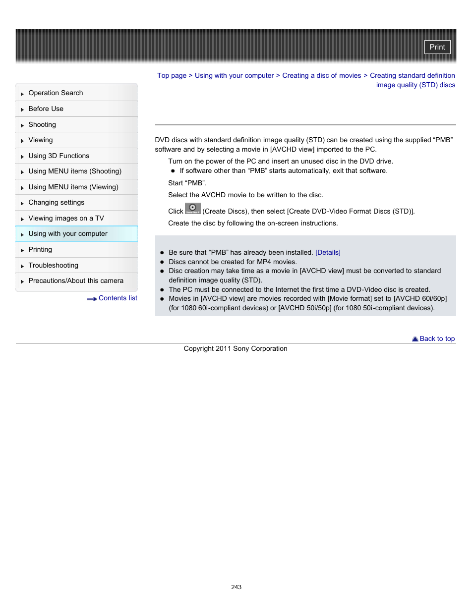 Sony DSC-HX9V User Manual | Page 243 / 289