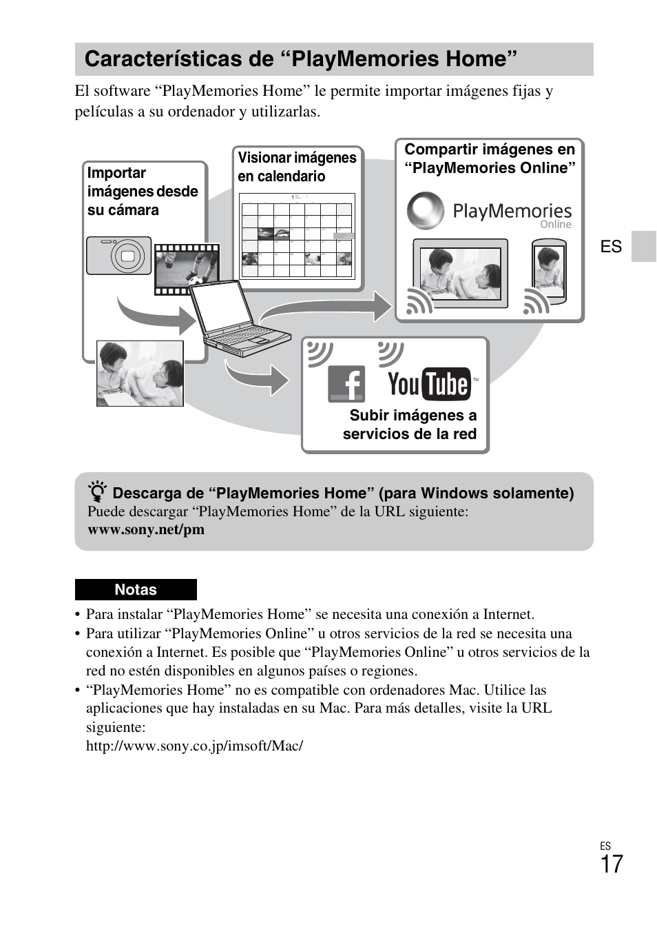 Características de “playmemories home | Sony DSC-H200 User Manual | Page 39 / 48