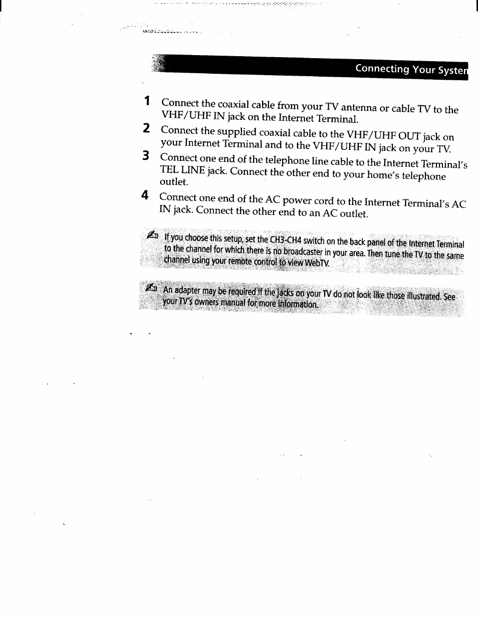 Connecting your syste | Sony INT-W200 User Manual | Page 18 / 49