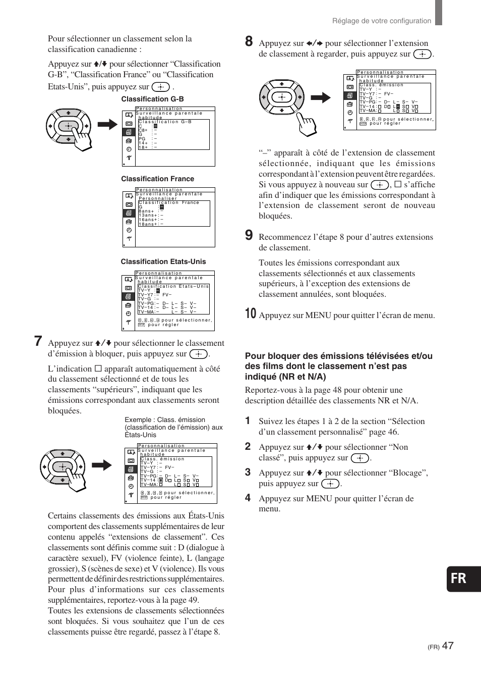 Fr 8, Réglage de votre configuration | Sony KE-32TS2 User Manual | Page 109 / 188