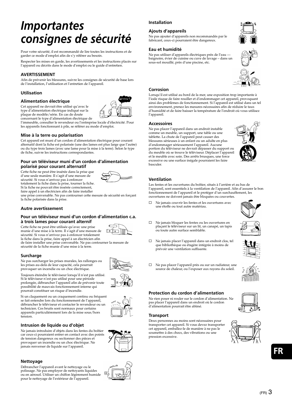 Importantes consignes de sécurité | Sony KE-32TS2 User Manual | Page 65 / 188