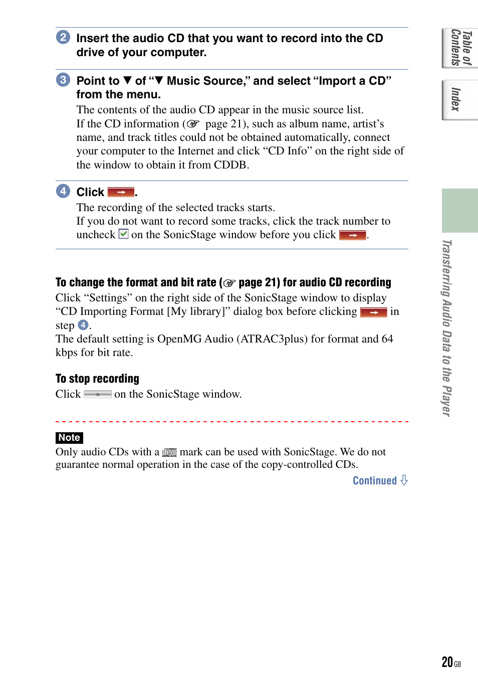 Sony NW-HD5 User Manual | Page 20 / 82