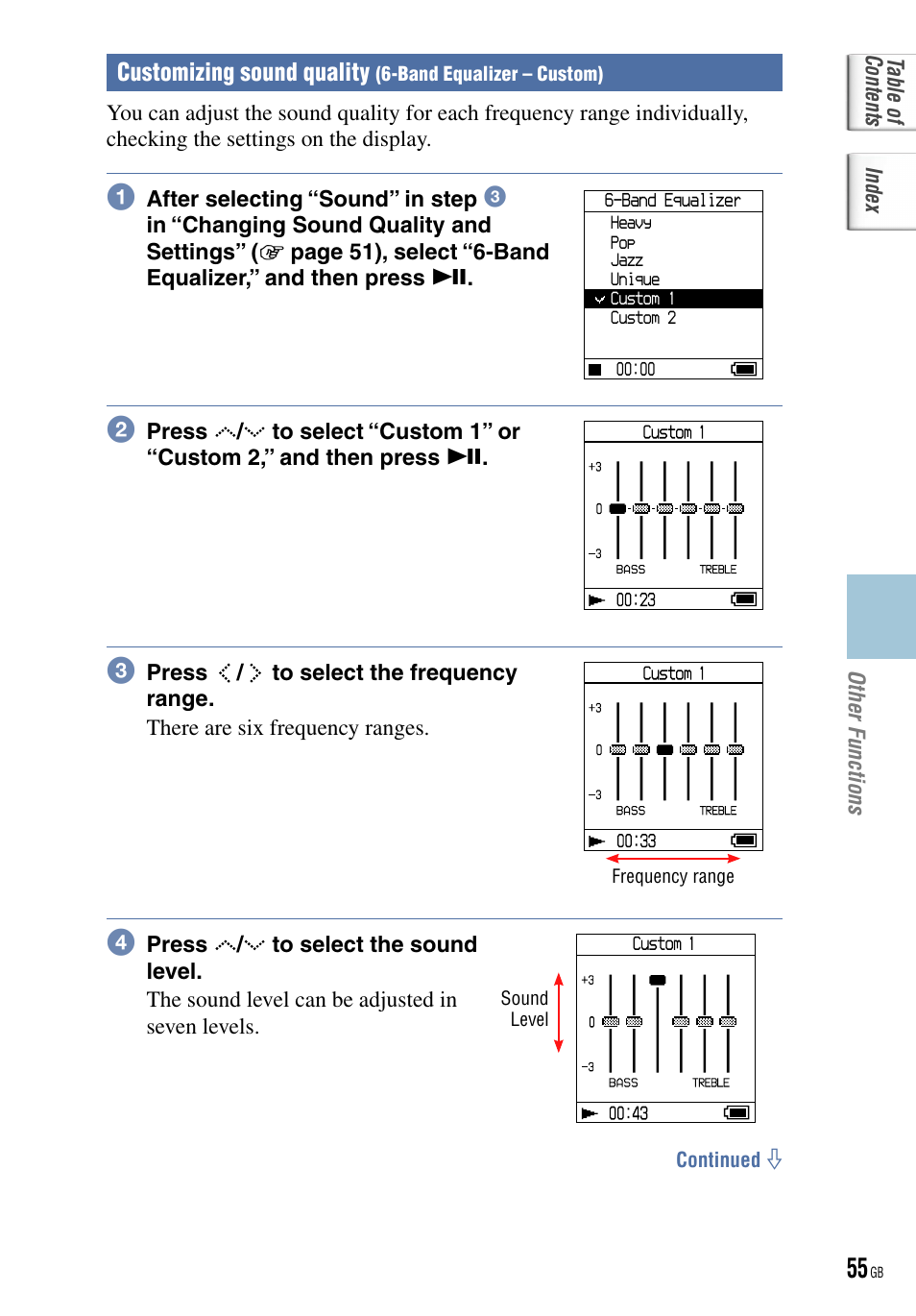 Plays tracks in customized sound | Sony NW-HD5 User Manual | Page 55 / 82