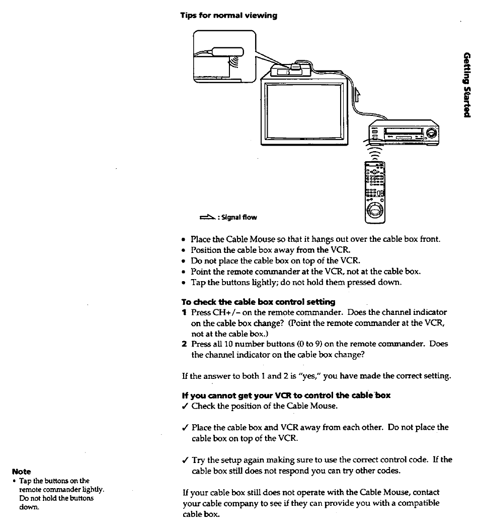 To check the cable box control setting | Sony SLV-420 User Manual | Page 25 / 51