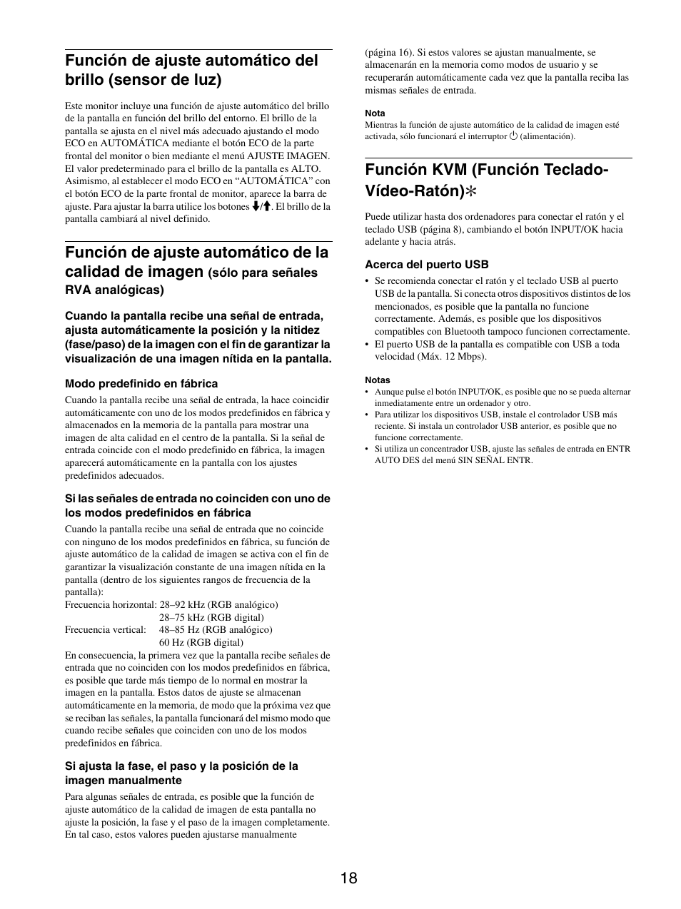Función kvm (función teclado-vídeo-ratón), Función kvm (función teclado- vídeo-ratón) | Sony SDM-S205FB User Manual | Page 119 / 403