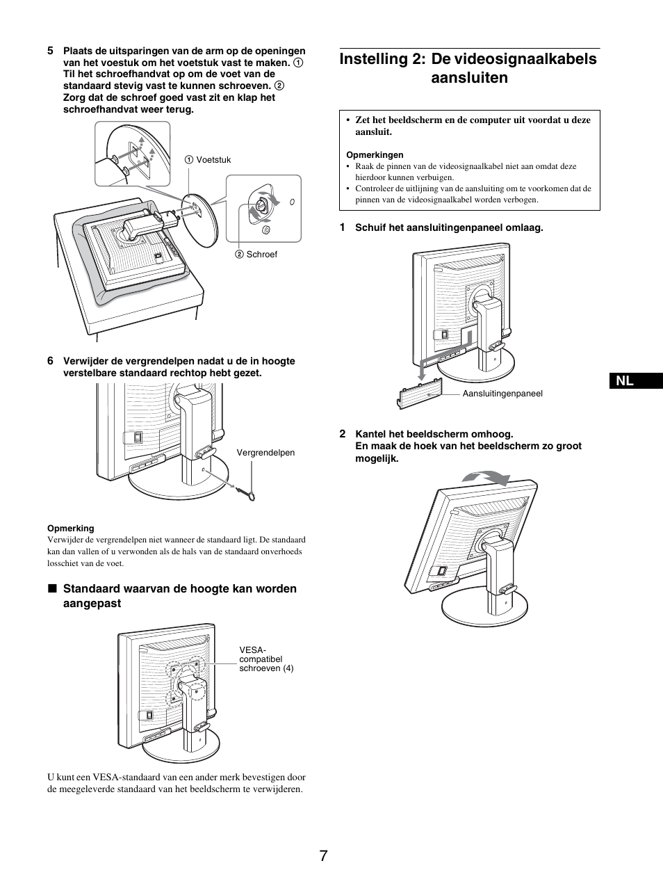 Instelling 2: de videosignaalkabels aansluiten | Sony SDM-S205FB User Manual | Page 234 / 403