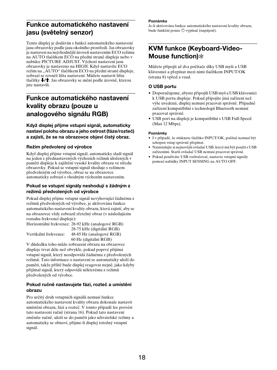 Kvm funkce (keyboard-video-mouse function), Kvm funkce (keyboard-video- mouse function) | Sony SDM-S205FB User Manual | Page 295 / 403