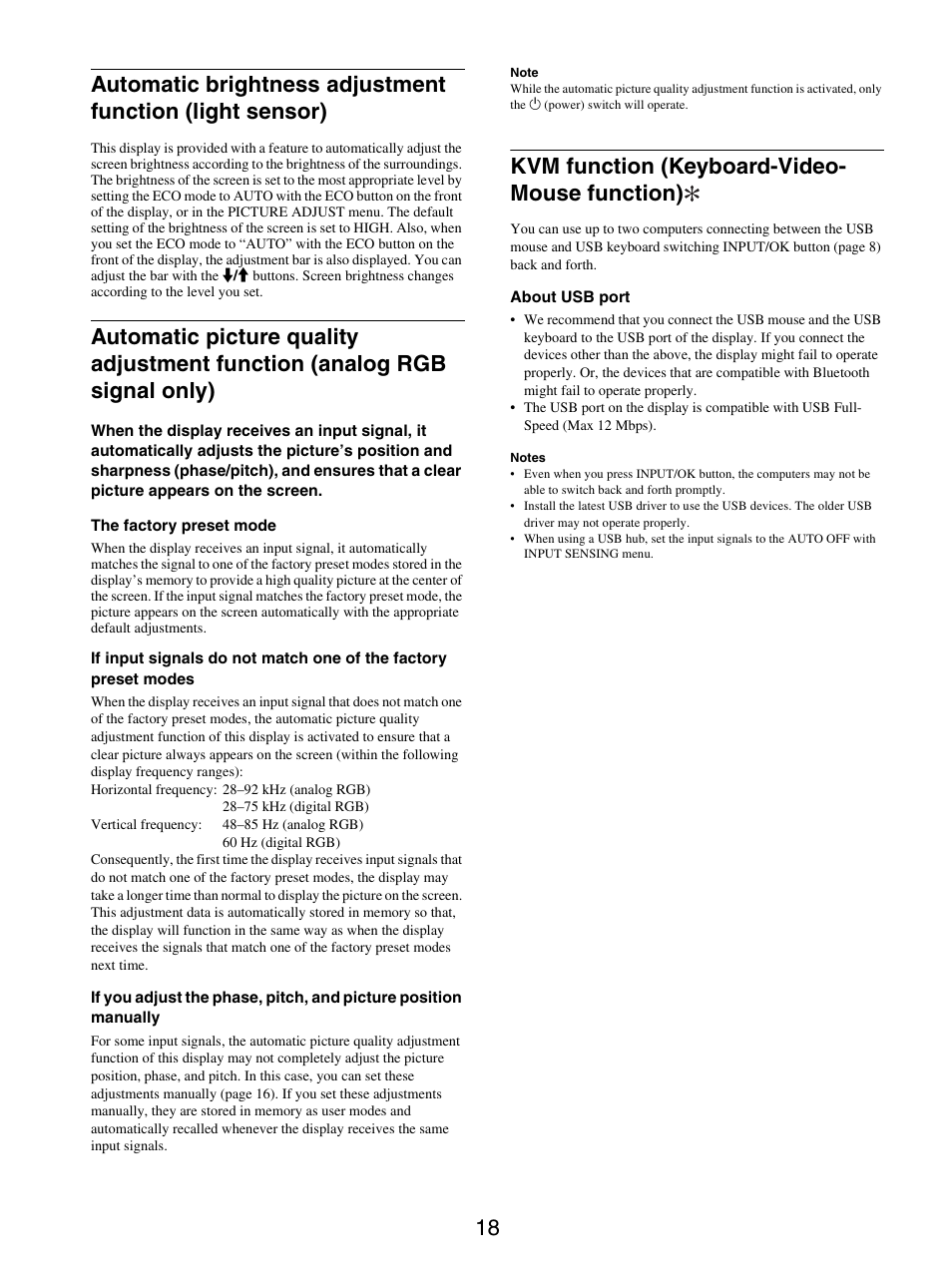 Kvm function (keyboard-video-mouse function), Kvm function (keyboard-video- mouse function) | Sony SDM-S205FB User Manual | Page 43 / 403