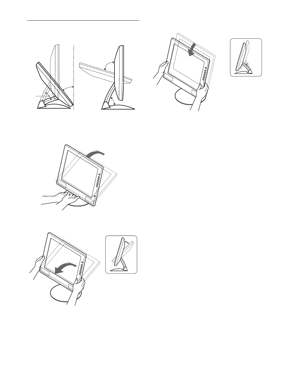 Adjusting the tilt and height, 10 adjusting the tilt and height | Sony SDM-M51 User Manual | Page 10 / 104