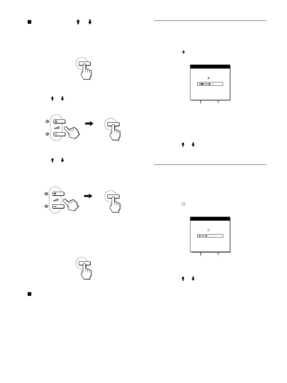 Adjusting the contrast (contrast), Adjusting the black level of an image (brightness) | Sony SDM-M51 User Manual | Page 12 / 104