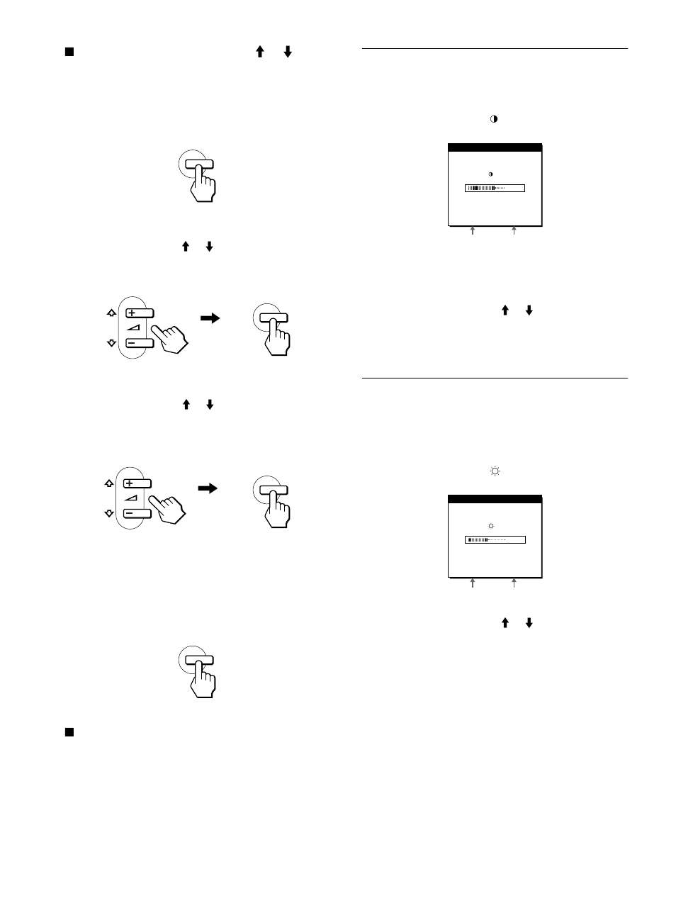 Réglage du contraste (contraste), Réglage du niveau de noir de l’image (luminosite) | Sony SDM-M51 User Manual | Page 32 / 104