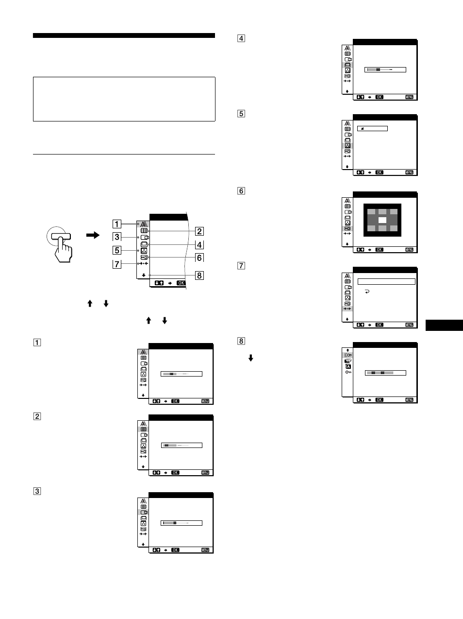 Personalización del monitor, Navegación por el menú | Sony SDM-M51 User Manual | Page 71 / 104