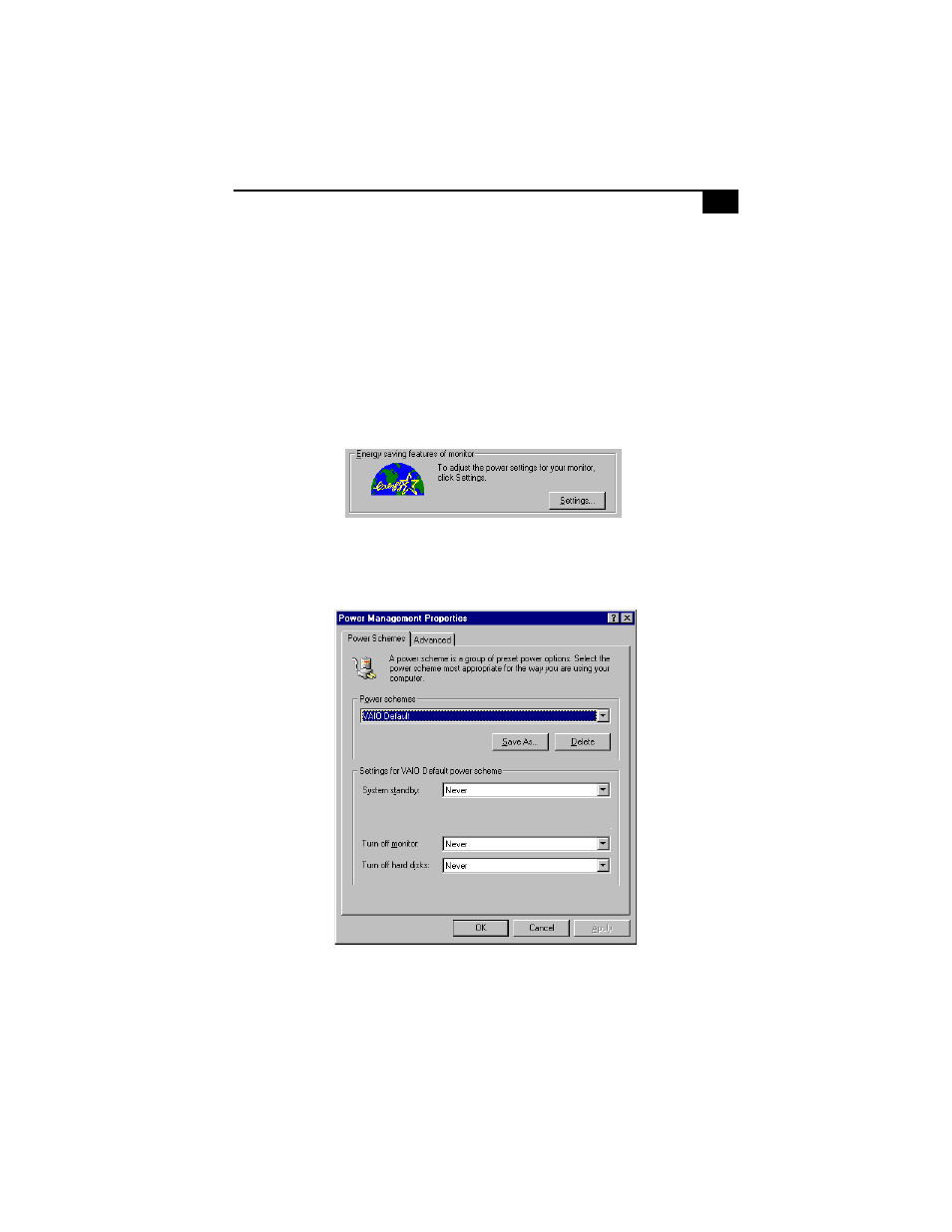 Changing the display's power management settings | Sony PCV-L400 User Manual | Page 23 / 106