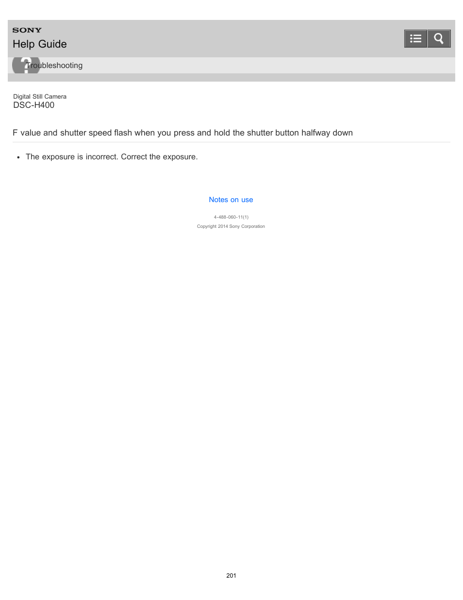 Help guide | Sony DSC-H400 User Manual | Page 205 / 238