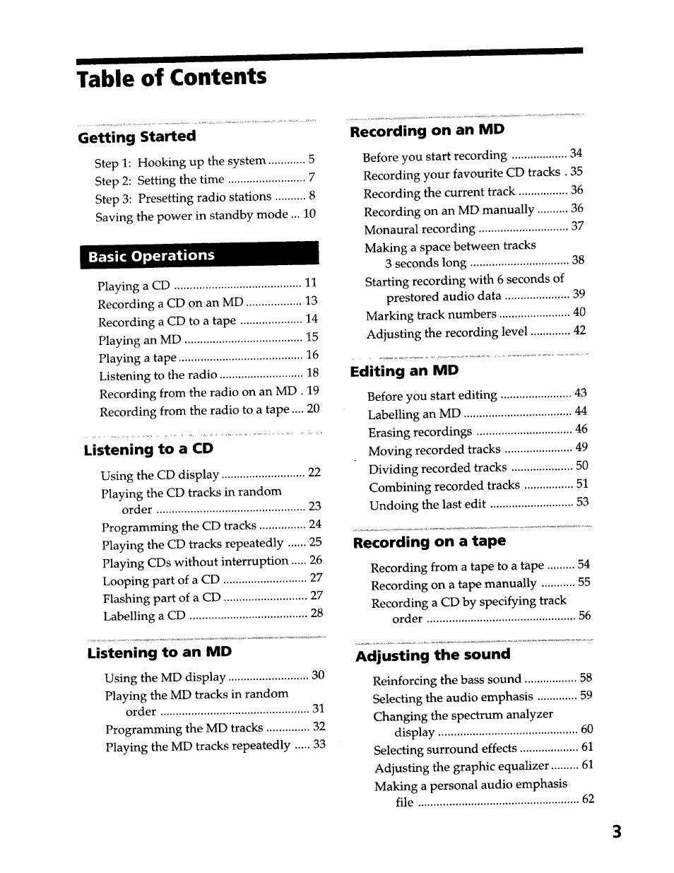Sony DHC-MDX10 User Manual | Page 3 / 92