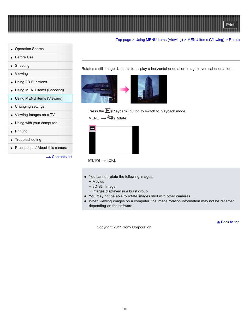 Rotate | Sony DSC-TX10 User Manual | Page 170 / 296