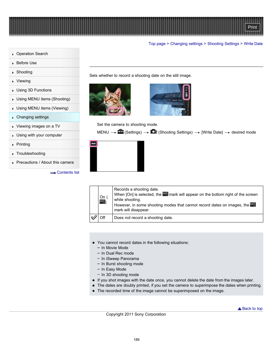 Write date | Sony DSC-TX10 User Manual | Page 189 / 296