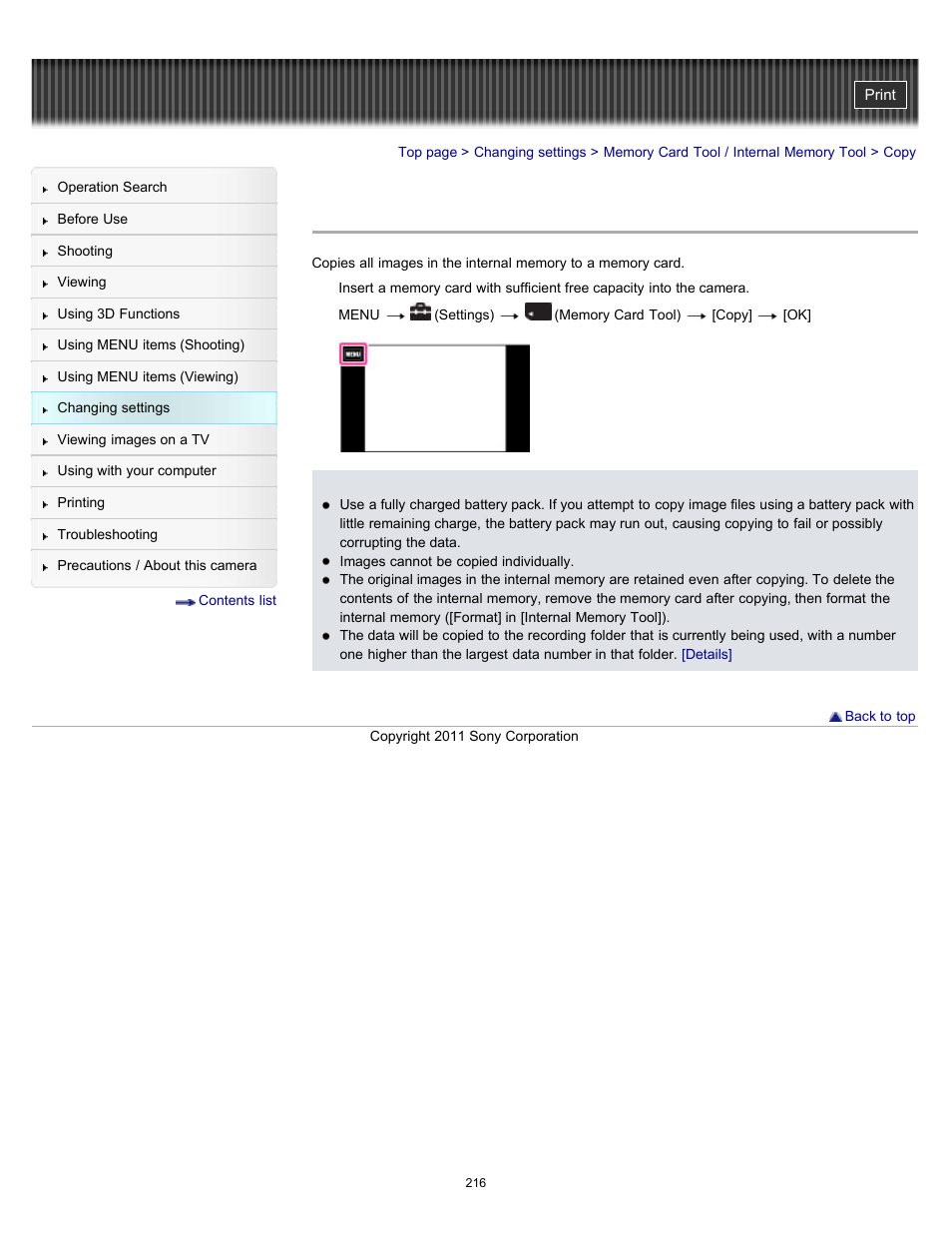 Copy, Details | Sony DSC-TX10 User Manual | Page 216 / 296