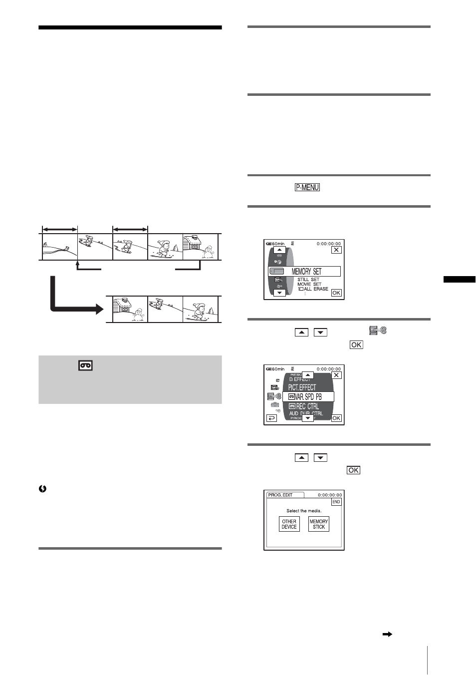 Dubbing selected scenes from a tape, Digital program editing, P. 91) | Sony DCR-PC330 User Manual | Page 91 / 136