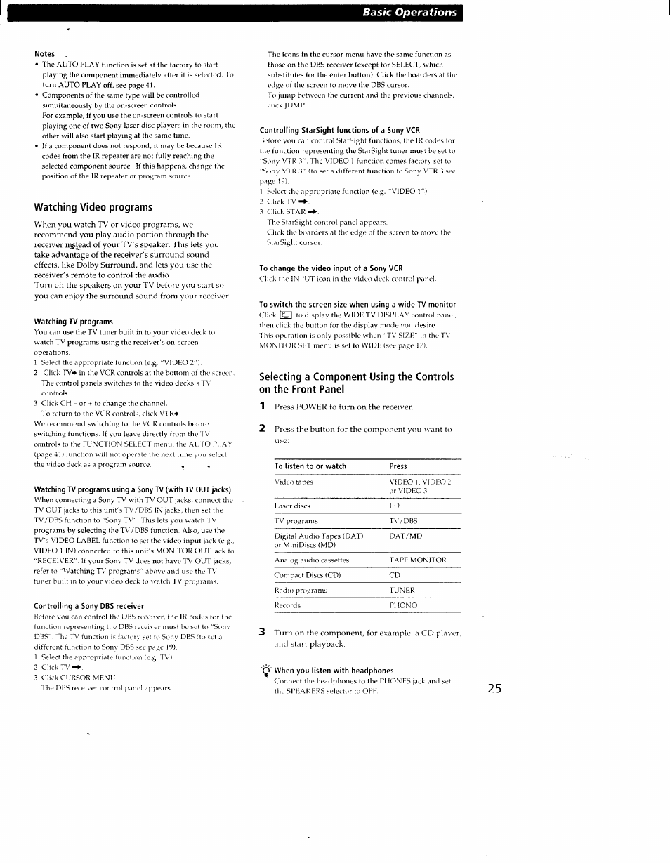 Basic operations | Sony STR-DE905G User Manual | Page 25 / 51