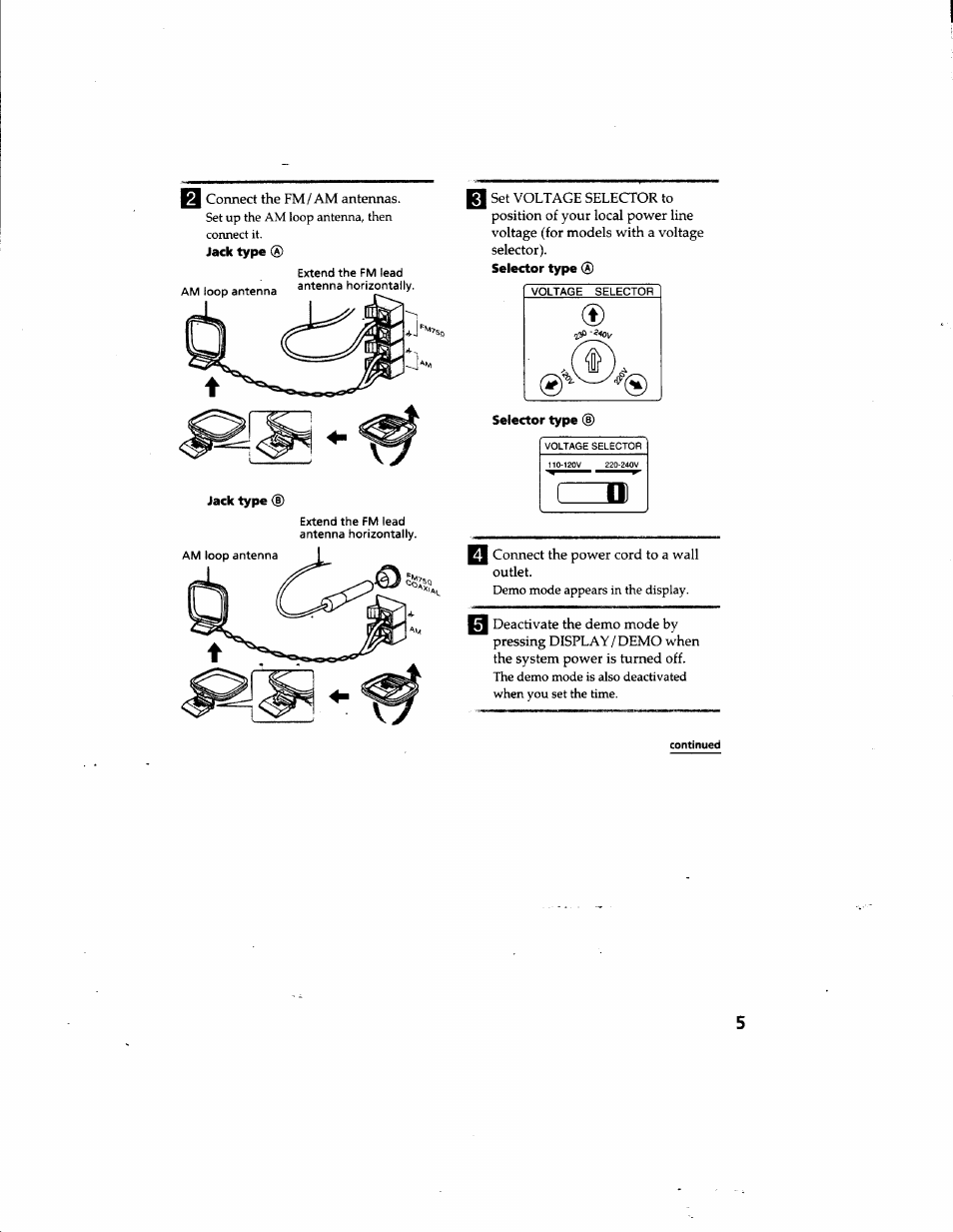 Extend the fm lead am loop antenna horiz^tally | Sony MHC-GRX66 User Manual | Page 5 / 51