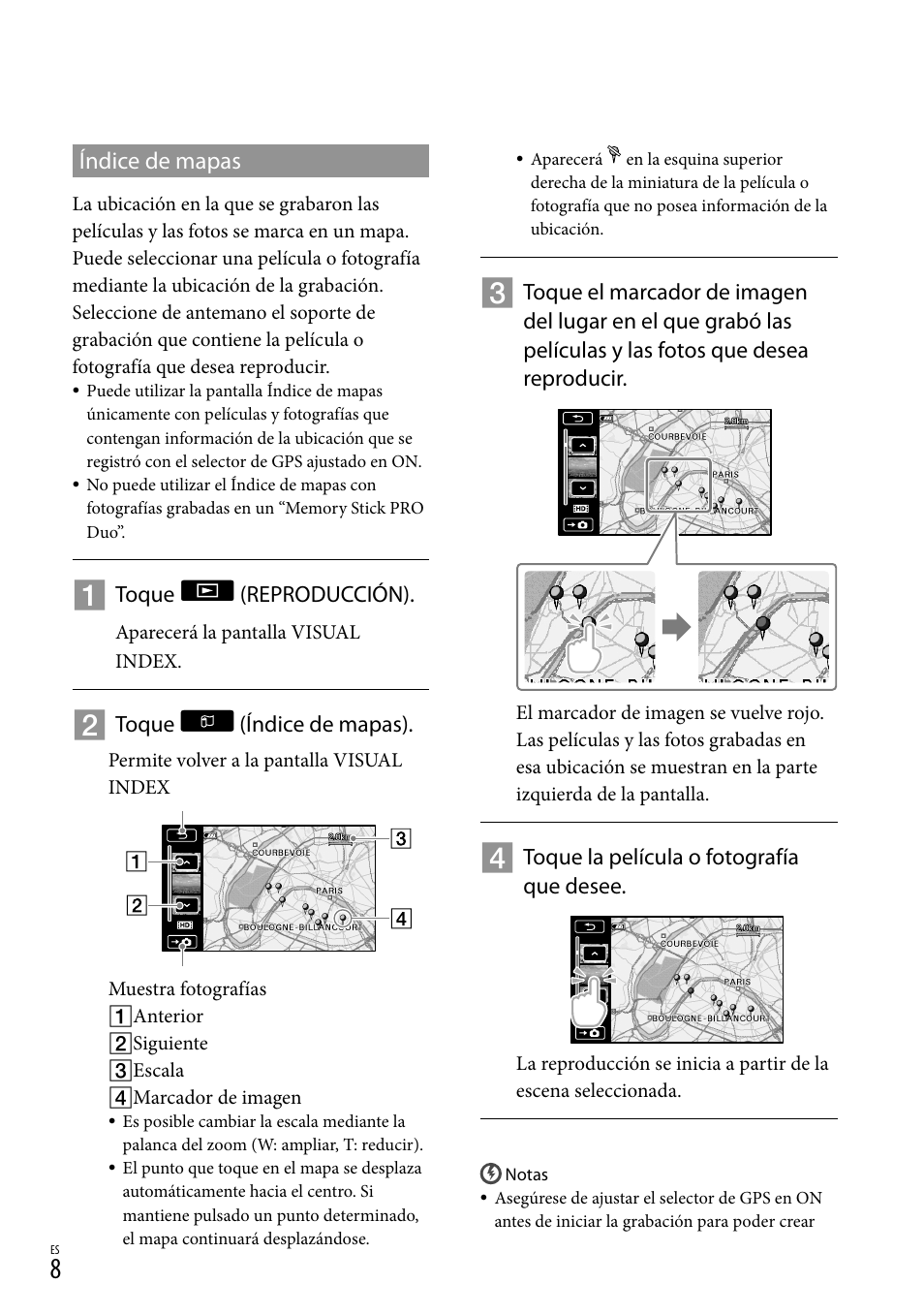 Índice de mapas | Sony HDR-TG5V User Manual | Page 30 / 36