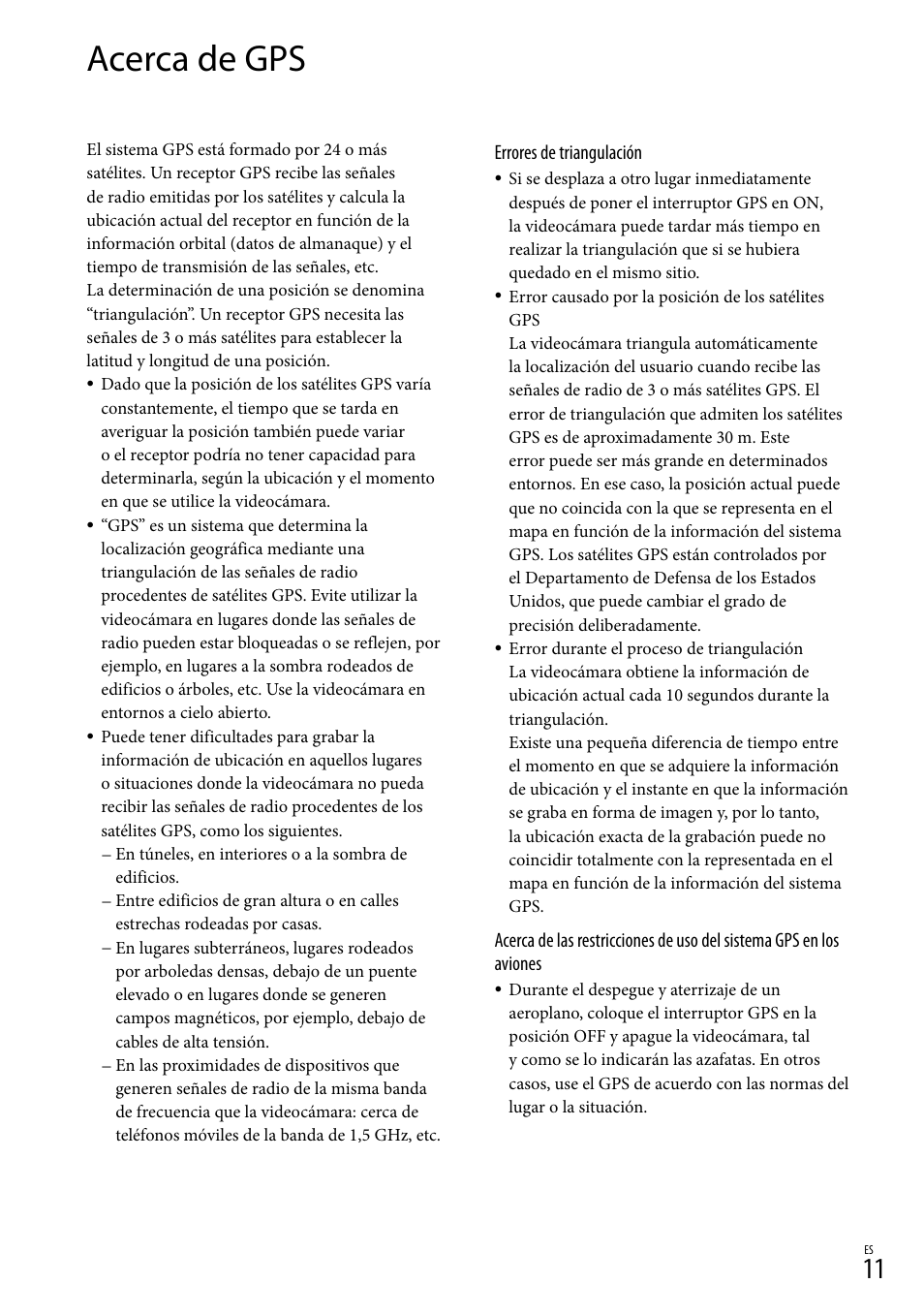 Acerca de gps | Sony HDR-TG5V User Manual | Page 33 / 36