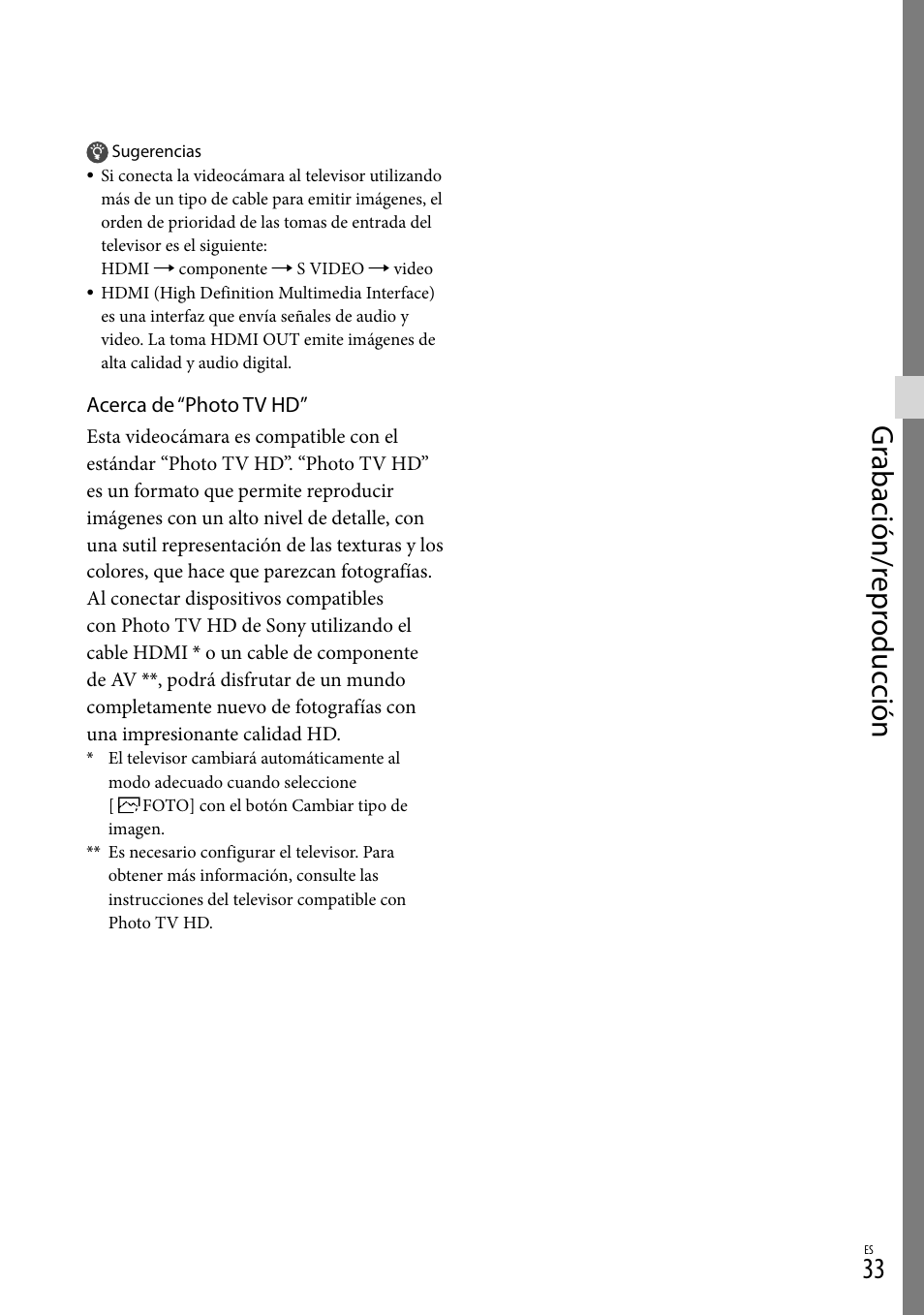 Gr abación/r epr oduc ción | Sony HDR-TD10 User Manual | Page 105 / 142