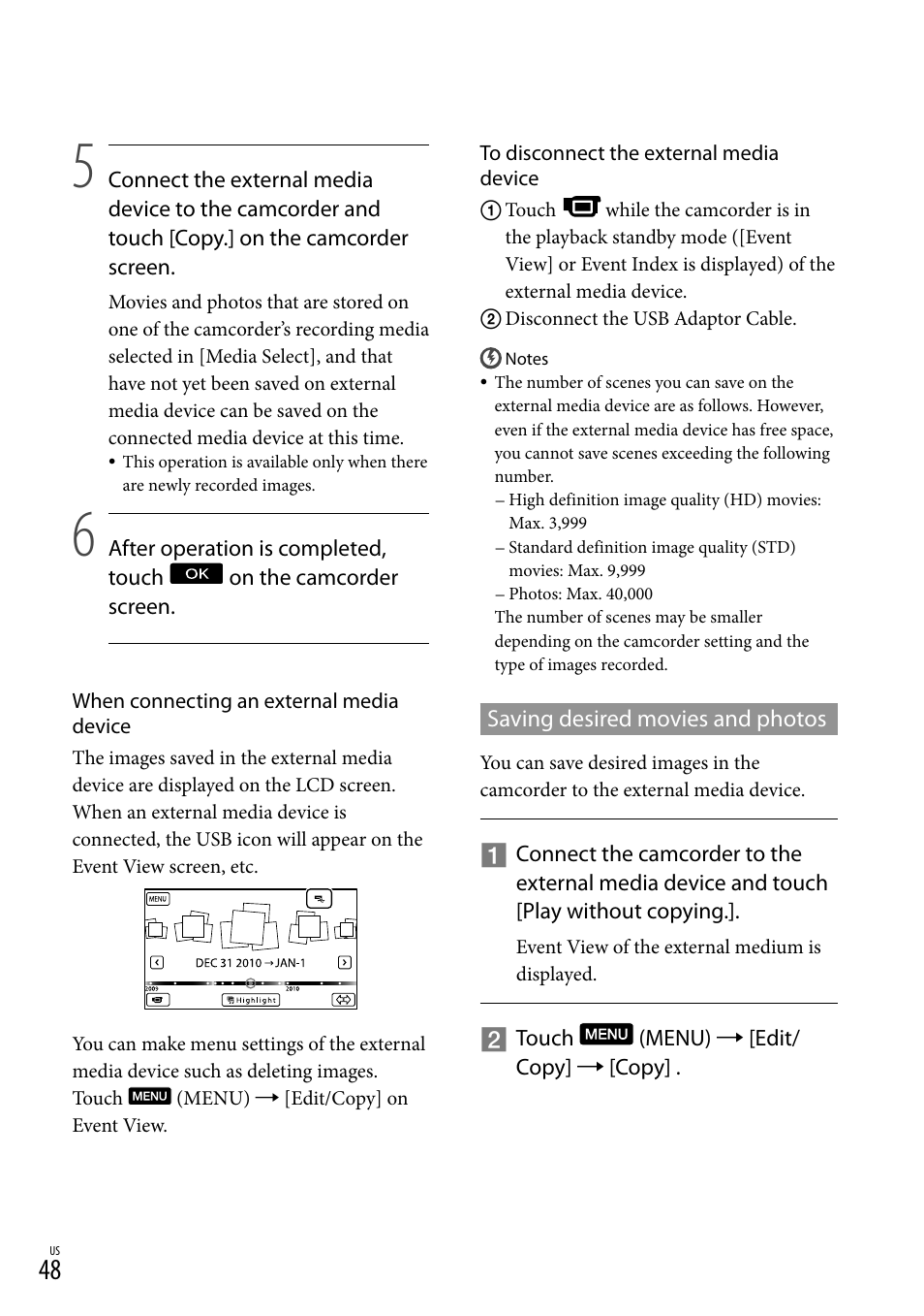 Sony HDR-TD10 User Manual | Page 48 / 142