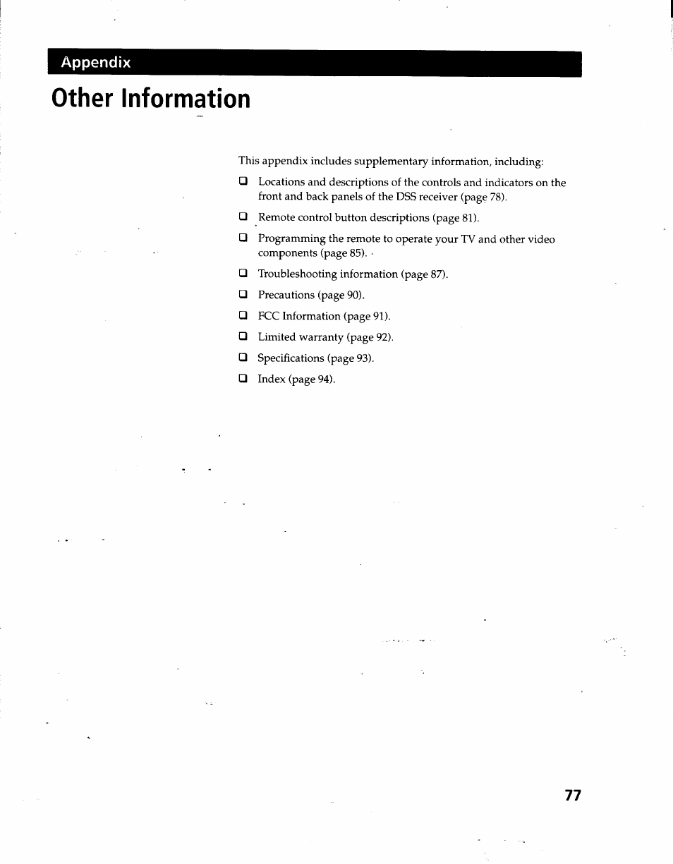 Other information | Sony SAT-A3 User Manual | Page 77 / 116