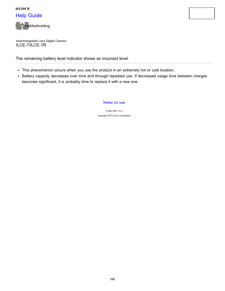 Help guide | Sony ILCE-7K User Manual | Page 405 / 455