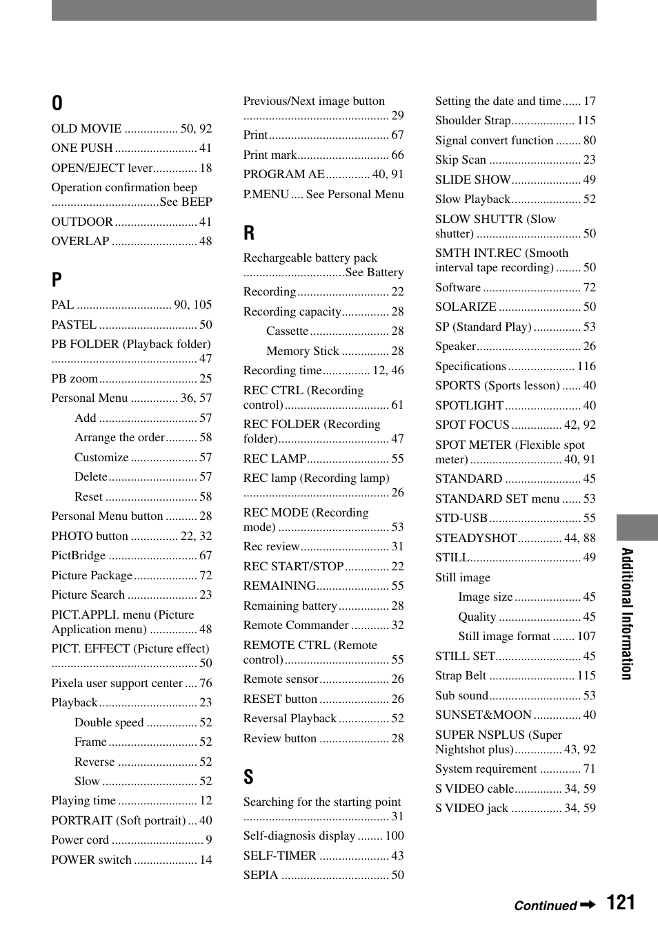 Sony DCR-HC32 User Manual | Page 121 / 123