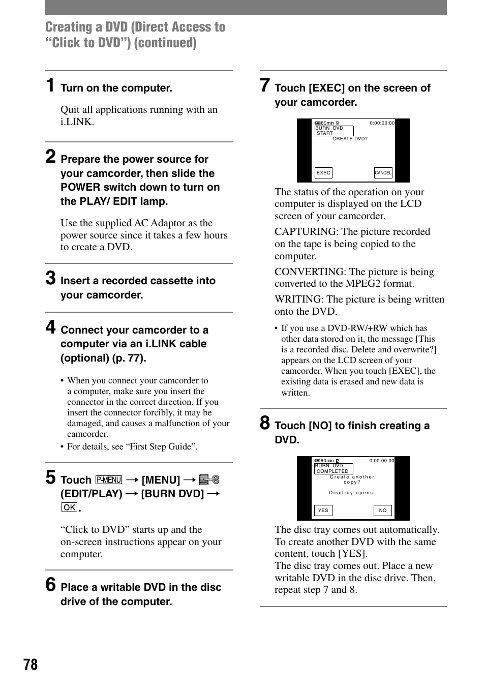 Sony DCR-HC32 User Manual | Page 78 / 123