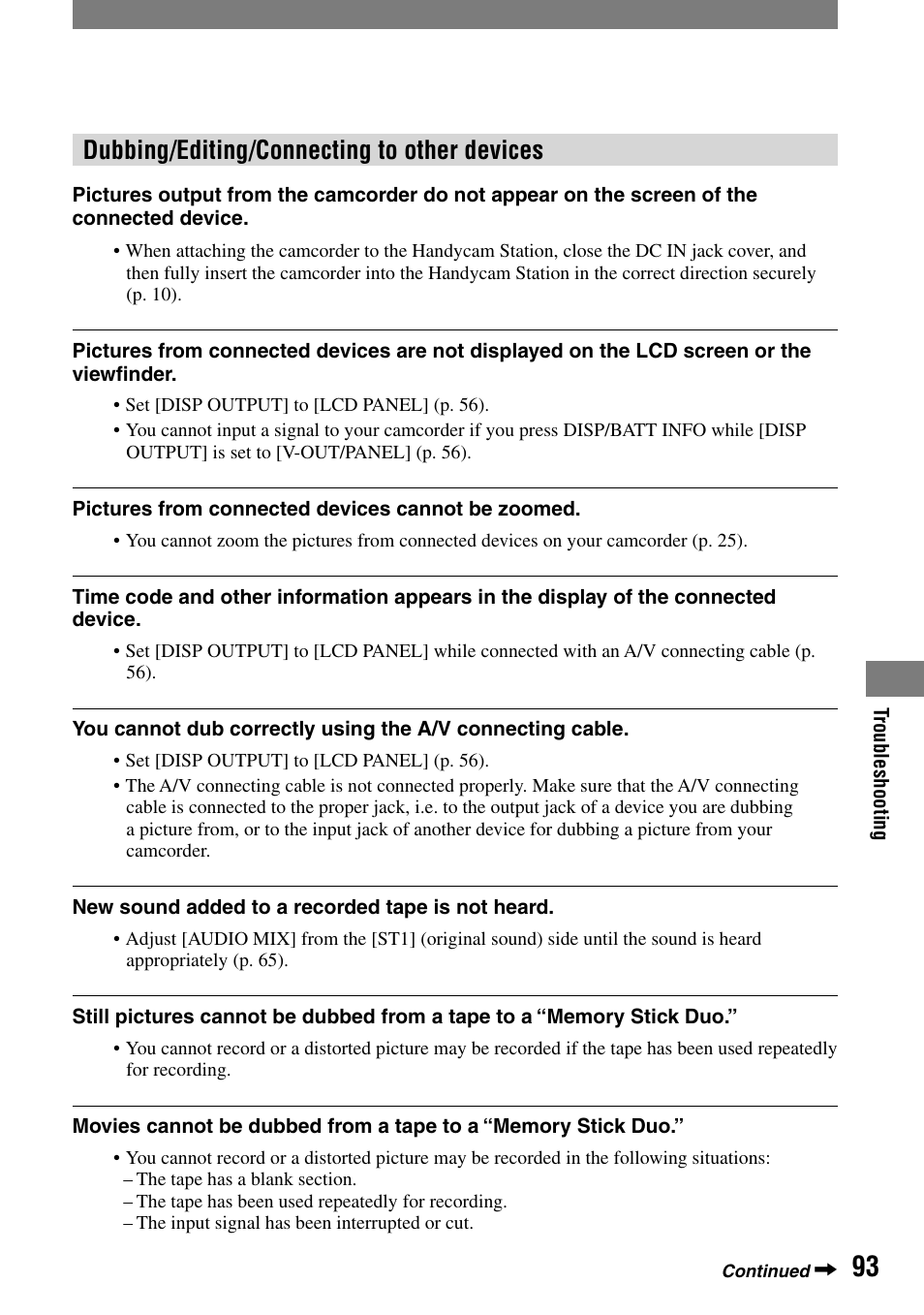 Dubbing/editing/connecting to other devices | Sony DCR-HC32 User Manual | Page 93 / 123