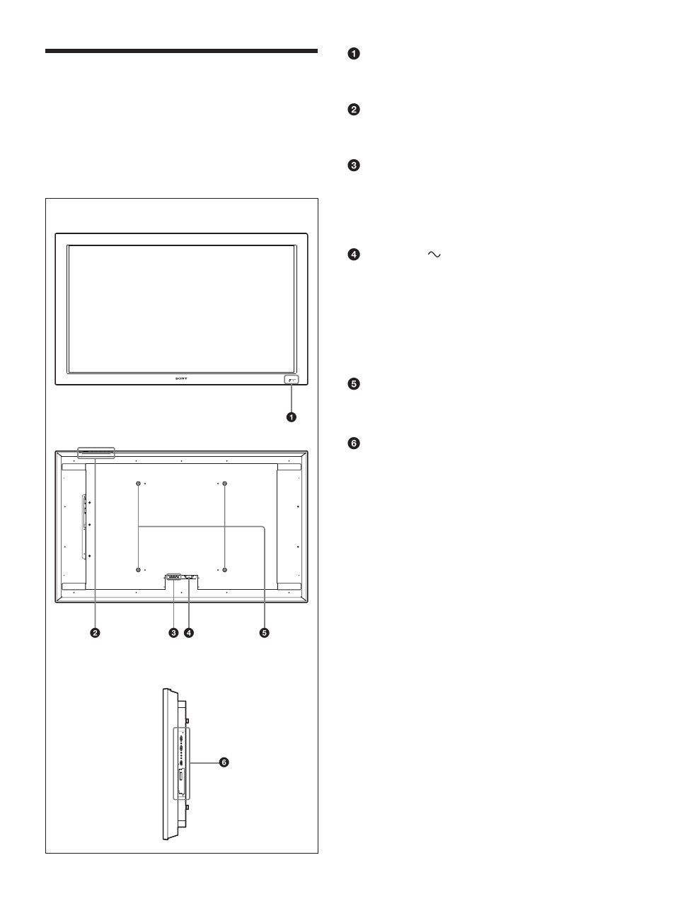 Lage und funktion der teile und bedienelemente, Vorderseite / rückseite / rechte seite | Sony FWD-50PX1 User Manual | Page 153 / 348