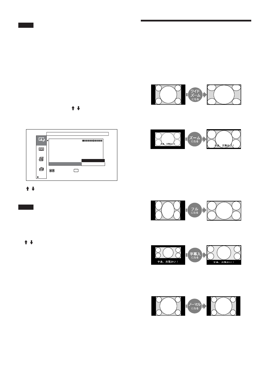 調整した画質を出荷時の設定値に戻す, 映像を拡大する | Sony FWD-50PX1 User Manual | Page 35 / 348