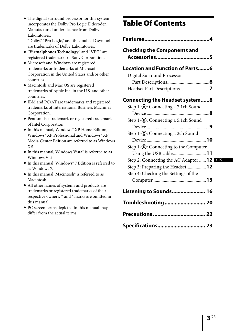 Sony DR-GA500 User Manual | Page 3 / 92