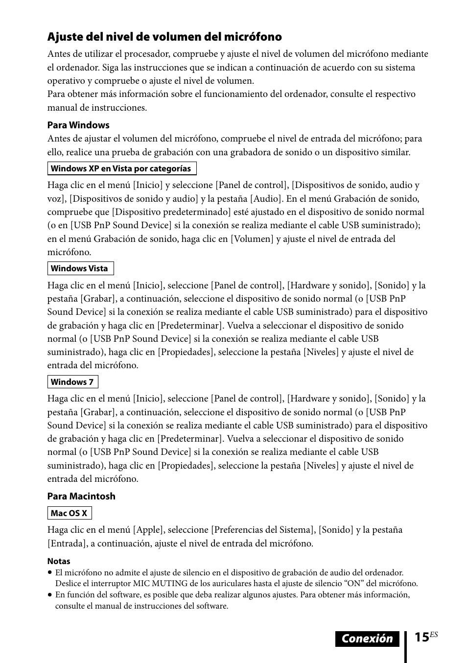 Conexión ajuste del nivel de volumen del micrófono | Sony DR-GA500 User Manual | Page 81 / 92