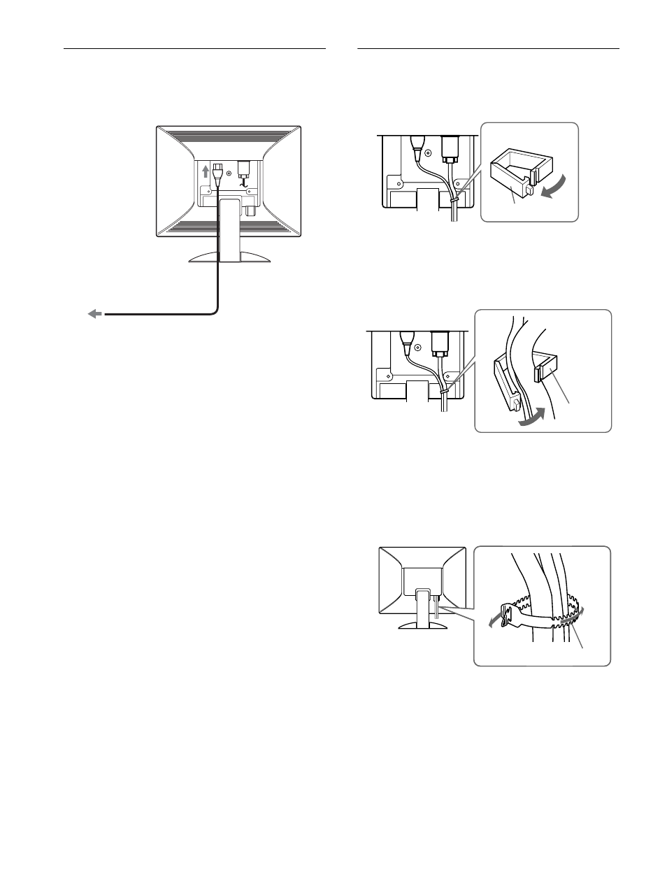 Step 2: connect the power cord, Step 3: secure the cords and close the back cover, 8step 2: connect the power cord | Sony SDM-S81R User Manual | Page 8 / 104
